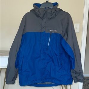 Columbia Two-Tone Blue and Gray Hooded Jacket
